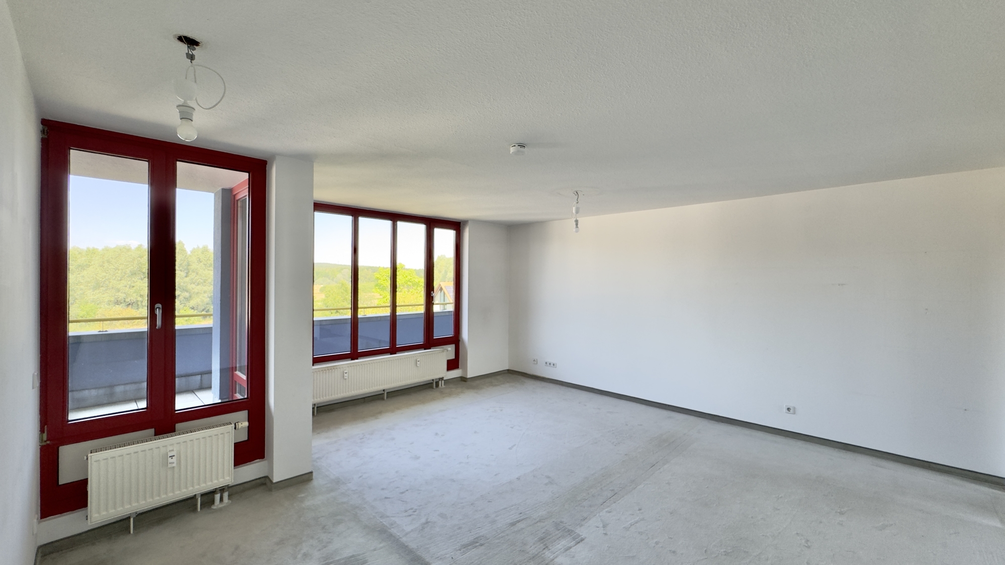 Wohnzimmer Blick auf die Fenster