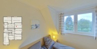 1. Schlafzimmer  - Seehaus - Massives Einfamilienhaus am Breeger Bodden, nahe der Ostsee. Aktuell als Ferienhaus genutzt.