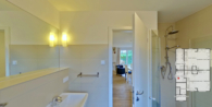 Badezimmer - Friedrichshus - Massives Einfamilienhaus am Breeger Bodden, nahe der Ostsee. Aktuell als Ferienhaus genutzt.