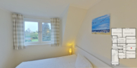 3. Schlafzimmer  - Friedrichshus - Massives Einfamilienhaus am Breeger Bodden, nahe der Ostsee. Aktuell als Ferienhaus genutzt.