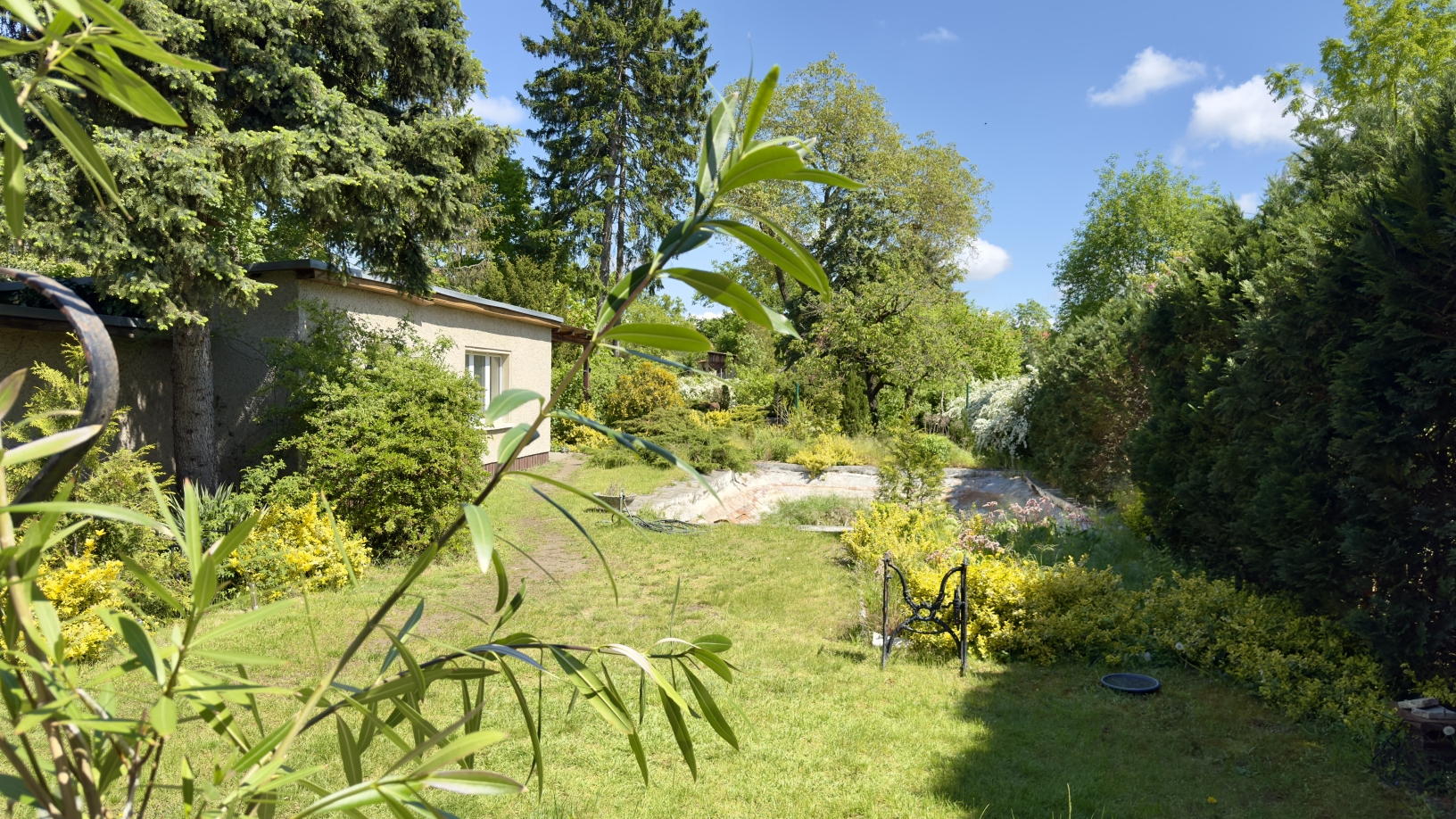 Blick in den Garten von der Terrasse
