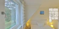 3. Schlafzimmer am Fenster - Friedrichshus - Zwei nordische Schwedenhäuser inkl. Saunahaus zur Eigennutzung oder Ferienvermietung