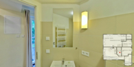 Badezimmer - Wilhelmshus 2 - Charmantes rotes Ferienhaus im skandinavischen Stil- traumhafte Lage am Breeger Bodden nahe der Ostsee