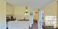 Wohnzimmer - Wilhelmshus - Charmantes rotes Ferienhaus im skandinavischen Stil- traumhafte Lage am Breeger Bodden nahe der Ostsee
