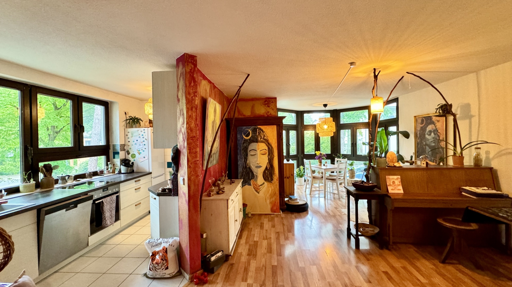 Wohnzimmer - Küche - Weitwinkel