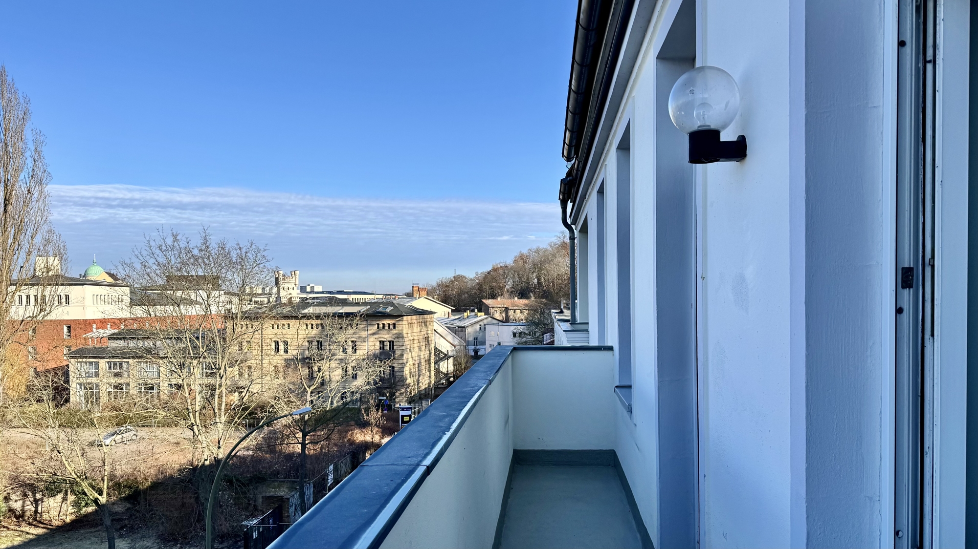 Blick vom Balkon in Richtung Hauptbanhof